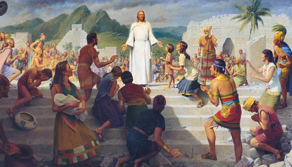 Ein Bild von Jesus bei seinem Besuch auf dem amerikanischen Kontinent.