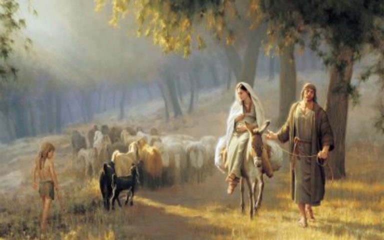 Weihnachten nähert sich: Josef und Maria auf dem Weg nach Bethlehem.