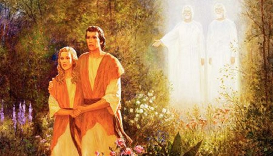 Ein Bild wie Adam und Eva aus dem Garten Eden ausgestoßen wurden.