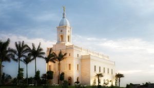 Zu sehen ist ein Foto des Barranquilla Colombia Tempels. In Tempeln der Kirche Jesu Christi der Heiligen der Letzten Tage kommen Gläubige Menschen zusammen, die sich unter anderem für Verstorbene Taufen lassen.