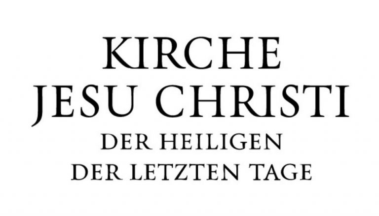 Zu sehen ist der offizielle Schriftzug des Logos der Kirche Jesu Christi der Heiligen der Letzten Tage.