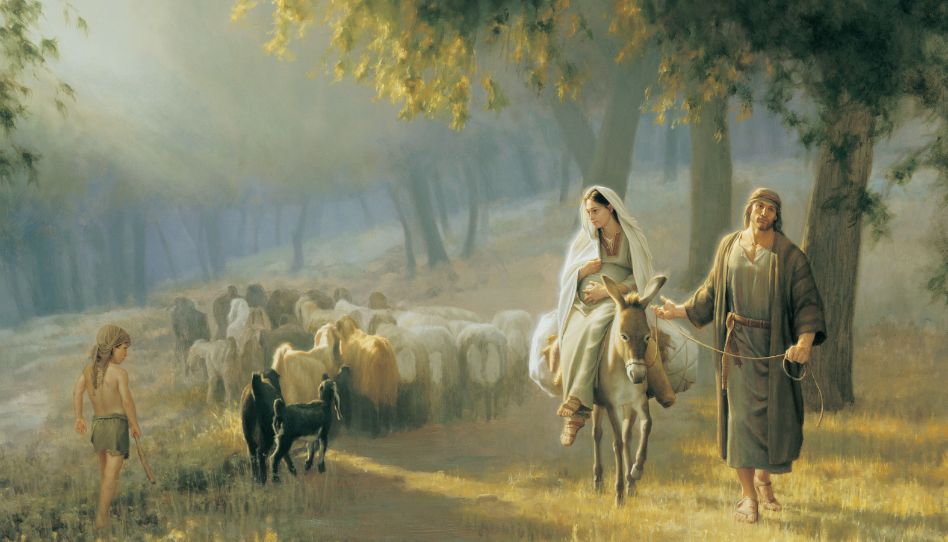 Josef und Maria auf dem Weg nach Bethlehem (Gemälde).
