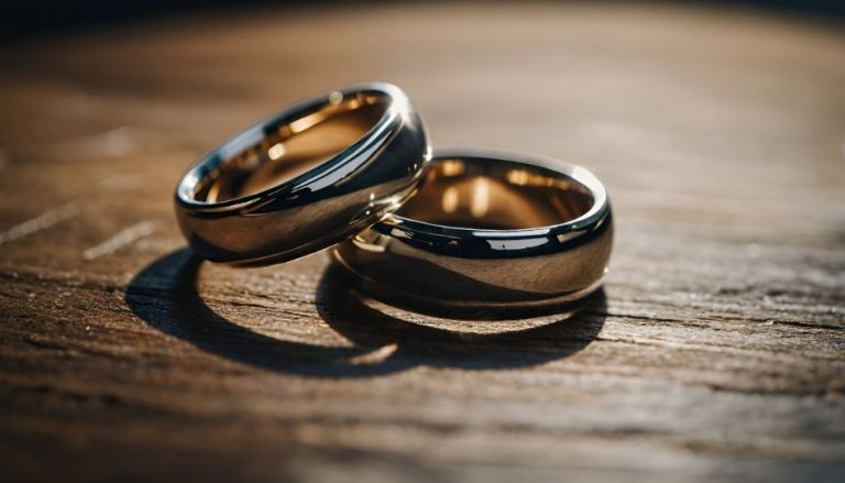 Zu sehen sind zwei Ringe, die die ewige Ehe symbolisieren sollen.