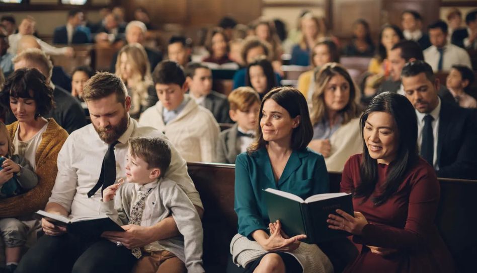Ein Bild von Mitgliedern der Kirche Jesu Christi der Heiligen der letzten Tage während einer Abendmahlsversammlung.