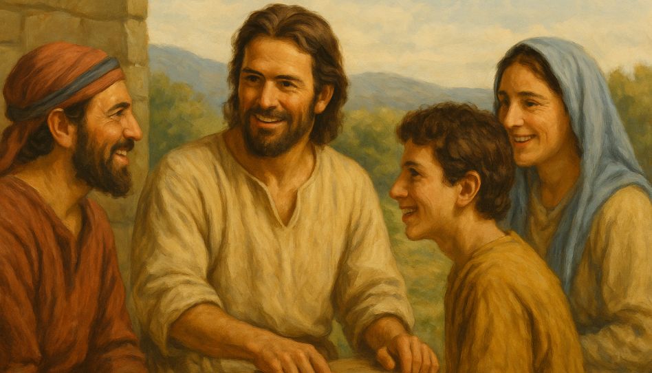 Jesus mit Bruder und Schwester – familiäre Szene in Nazaret